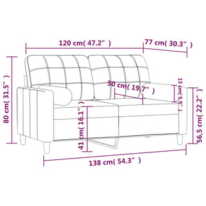 vidaXL Sofa Accent Loveseat Couch Sofa Modern Settee with Throw Pillows Fabric-37