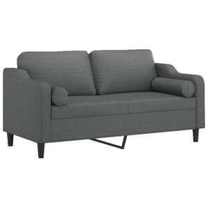 vidaXL 2-Seater Sofa with Throw Pillows Accent Loveseat for Living Room Fabric-16