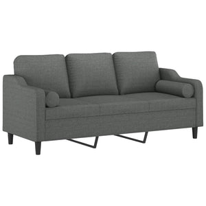 vidaXL 2-Seater Sofa with Throw Pillows Accent Loveseat for Living Room Fabric-11