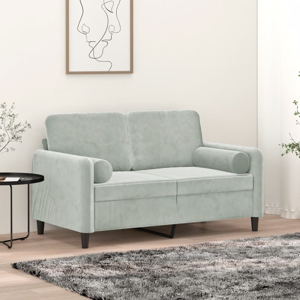 vidaXL 2-Seater Sofa with Throw Pillows Accent Loveseat for Living Room Velvet-42