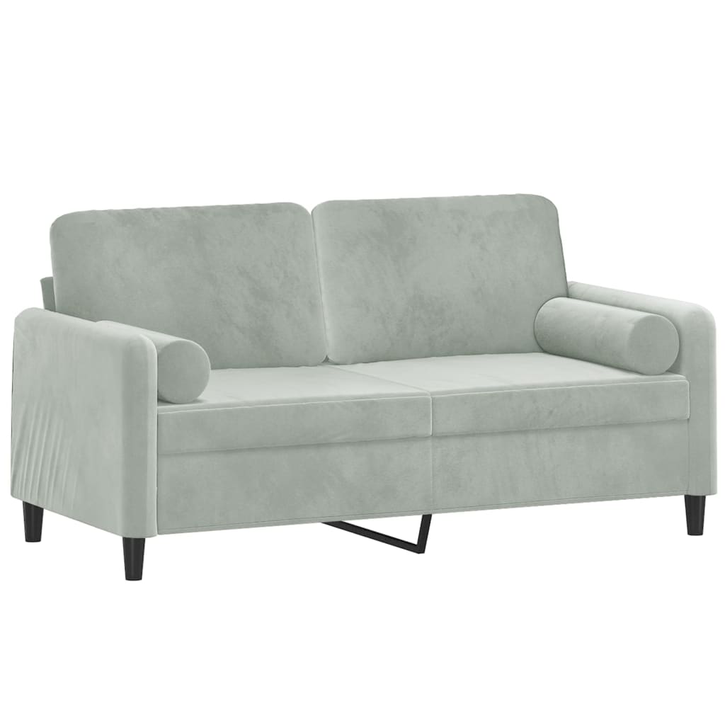 vidaXL 2-Seater Sofa with Throw Pillows Accent Loveseat for Living Room Velvet-1