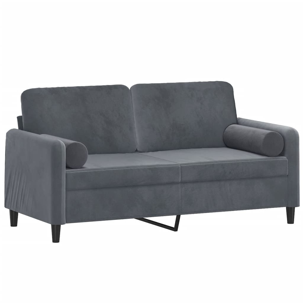 vidaXL 2-Seater Sofa with Throw Pillows Accent Loveseat for Living Room Velvet-3