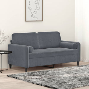 vidaXL 2-Seater Sofa with Throw Pillows Accent Loveseat for Living Room Velvet-7