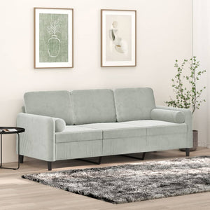 vidaXL 2-Seater Sofa with Throw Pillows Accent Loveseat for Living Room Velvet-37