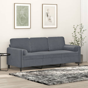 vidaXL 2-Seater Sofa with Throw Pillows Accent Loveseat for Living Room Velvet-6