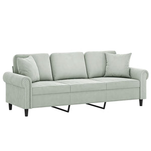 vidaXL 2-Seater Sofa with Throw Pillows Accent Loveseat for Living Room Velvet-38