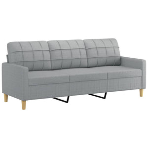 vidaXL Sofa Accent Upholstered 3-Seater Sofa Settee with Footstool Fabric-3