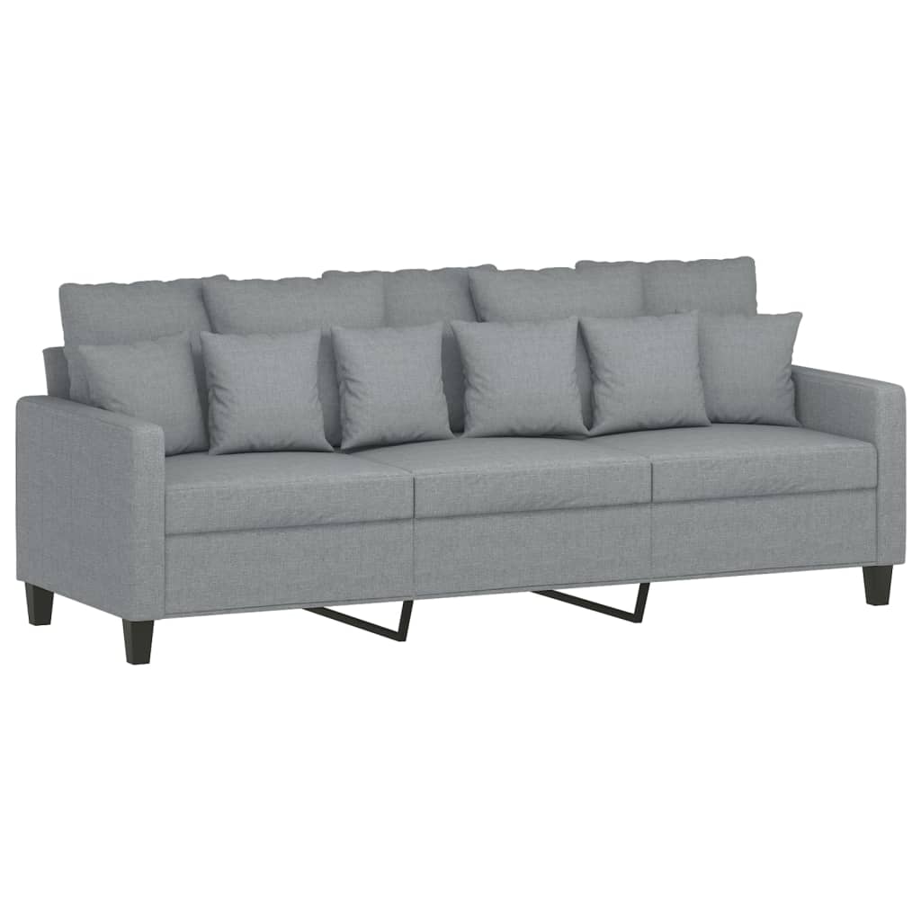 vidaXL Sofa 3-Seater Couch Sofa Armchair with Footstool for Living Room Fabric-5