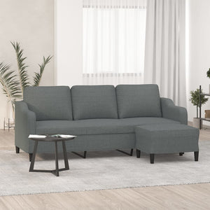 vidaXL Sofa 3-Seater Couch Sofa Armchair with Footstool for Living Room Fabric-2