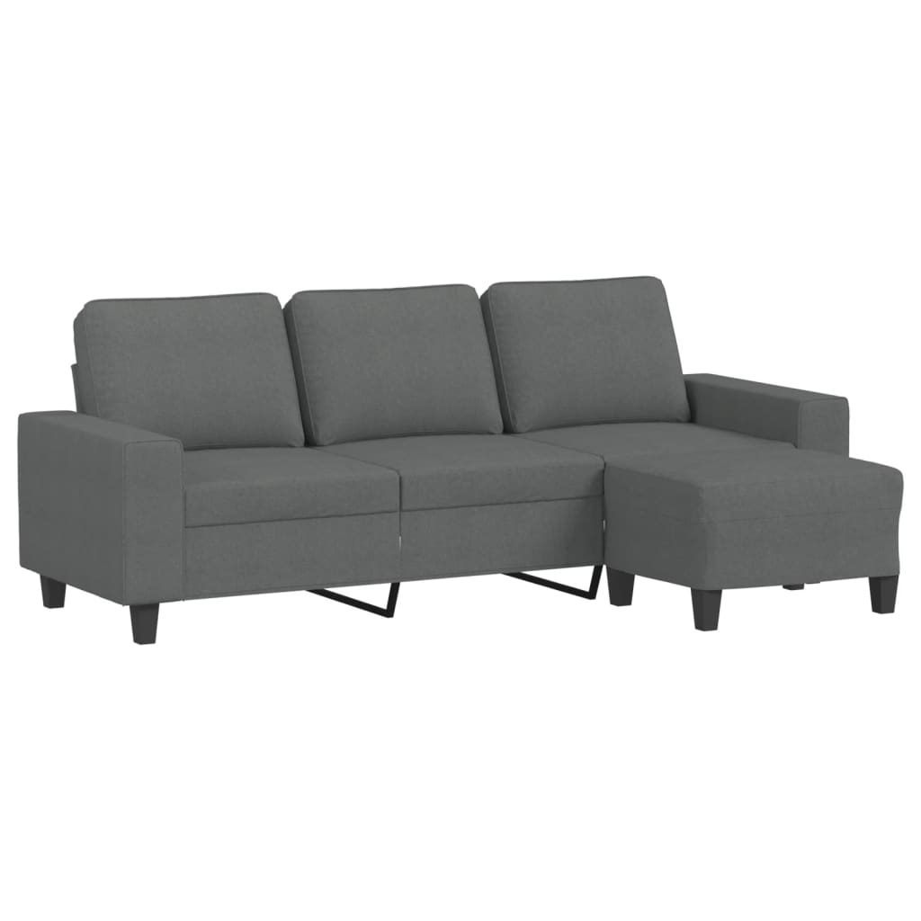 vidaXL Sofa 3-Seater Couch Sofa Armchair with Footstool for Living Room Fabric-0