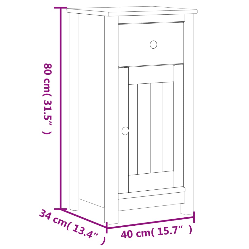 vidaXL Bathroom Cabinet Floor Cabinet for Living Room BERG Solid Wood Pine-8