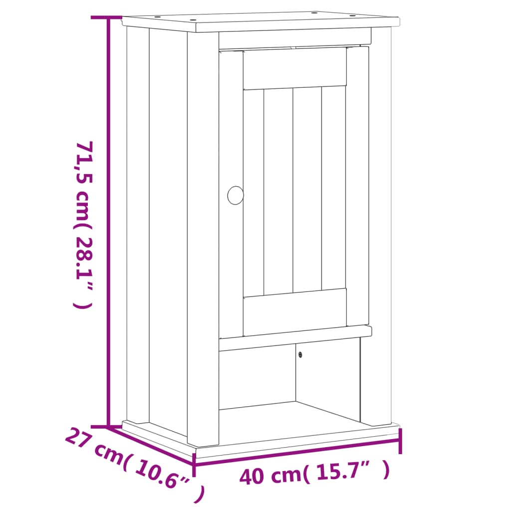 vidaXL Bathroom Wall Cabinet Storage Medicine Cabinet BERG Solid Wood Pine-14