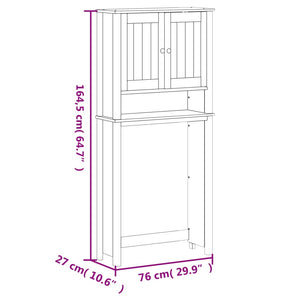 vidaXL Over-the-Toilet Storage Bathroom Space Saver Organizer BERG Solid Wood-8