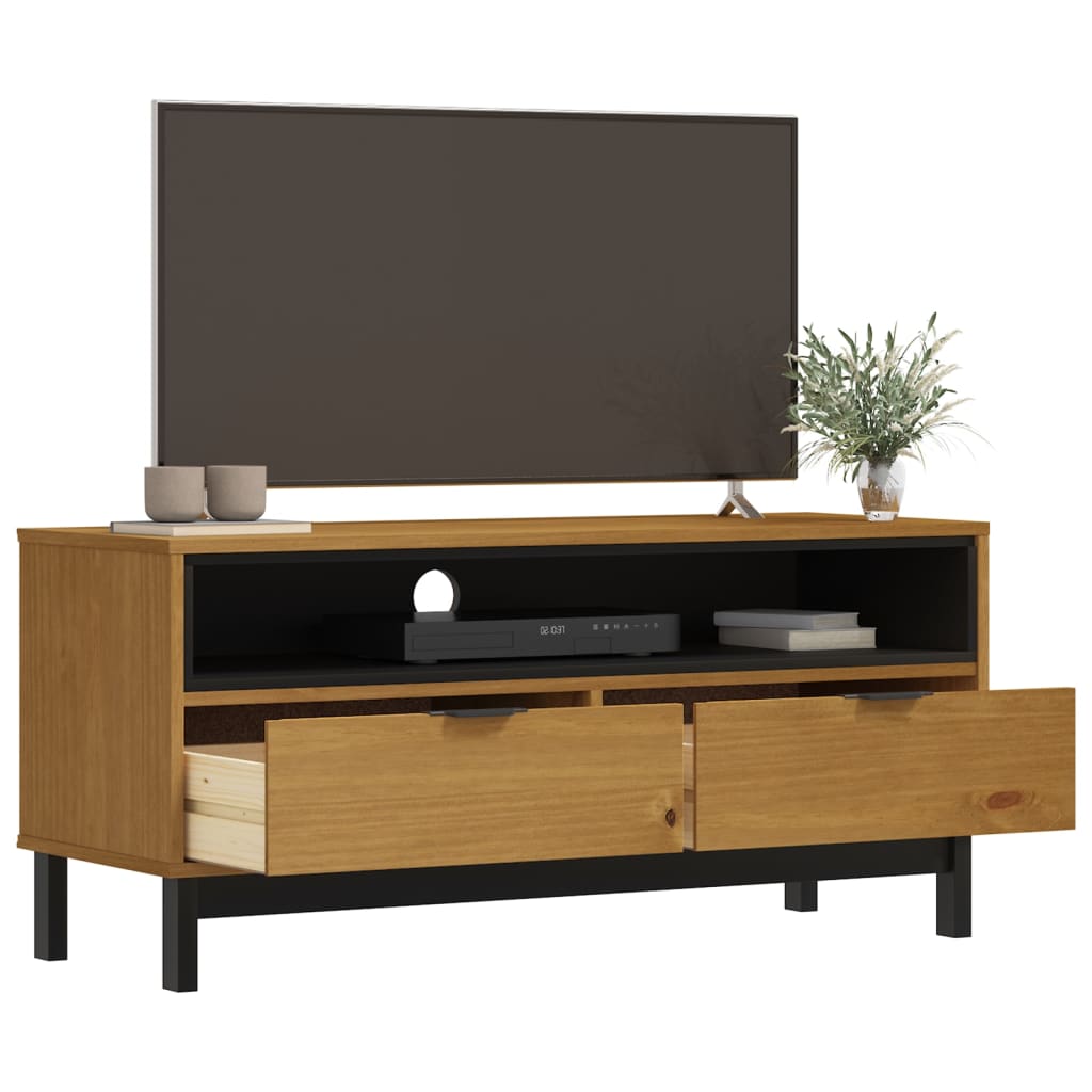 vidaXL TV Stand FLAM 43.3"x15.7"x19.7" Solid Wood Pine-1