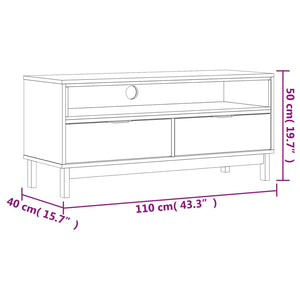 vidaXL TV Stand FLAM 43.3"x15.7"x19.7" Solid Wood Pine-7