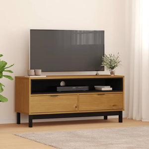 vidaXL TV Stand FLAM 43.3"x15.7"x19.7" Solid Wood Pine-0