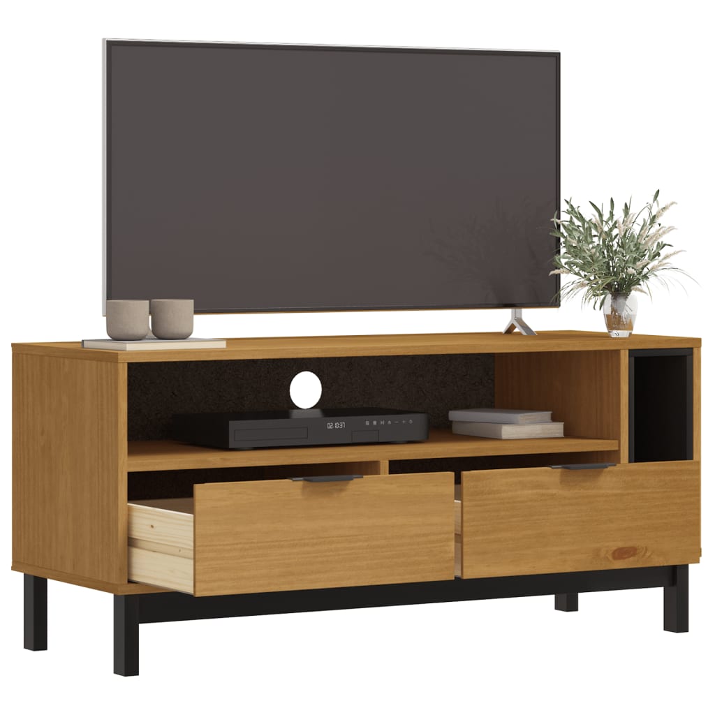 vidaXL TV Stand FLAM 43.3"x15.7"x19.7" Solid Wood Pine-1