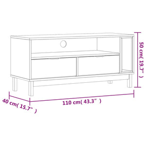 vidaXL TV Stand FLAM 43.3"x15.7"x19.7" Solid Wood Pine-7