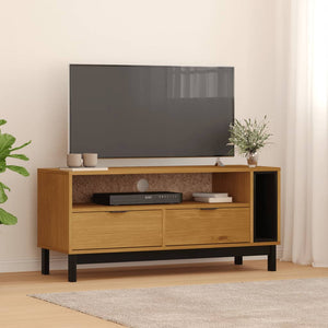 vidaXL TV Stand FLAM 43.3"x15.7"x19.7" Solid Wood Pine-0