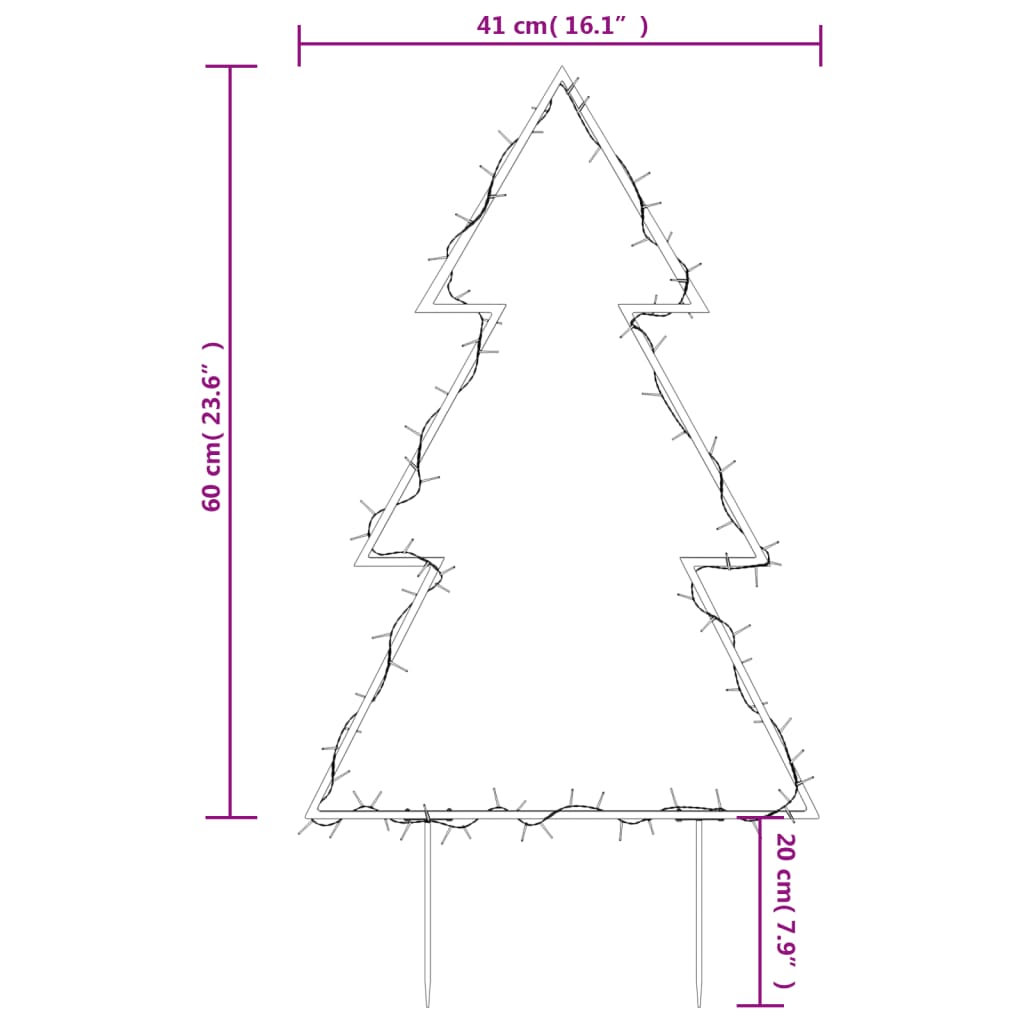 vidaXL Christmas Decoration with Spikes Outdoor Holiday Light Ornament Tree-16