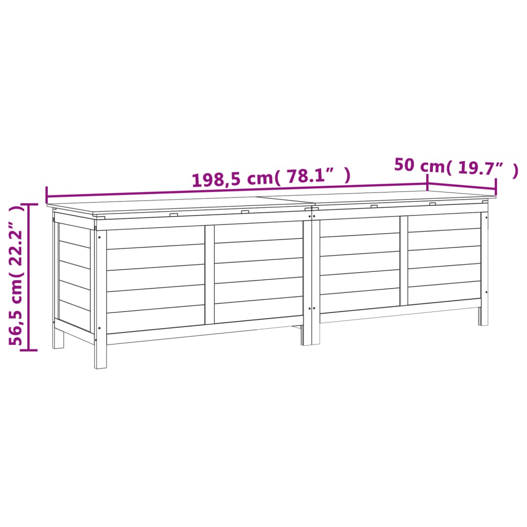 vidaXL Patio Storage Box with Lid for Outdoor Garden Furniture Solid Wood Fir-14