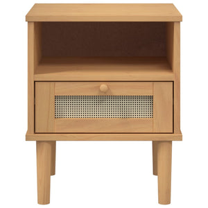 vidaXL Bedside Cabinet Furniture for Bedroom SENJA Rattan Look Solid Wood Pine-14