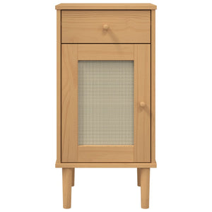 vidaXL Bedside Cabinet Furniture for Bedroom SENJA Rattan Look Solid Wood Pine-9