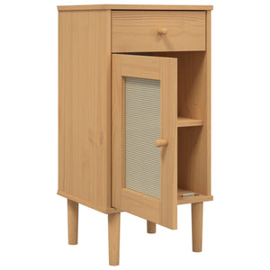 vidaXL Bedside Cabinet Furniture for Bedroom SENJA Rattan Look Solid Wood Pine-12