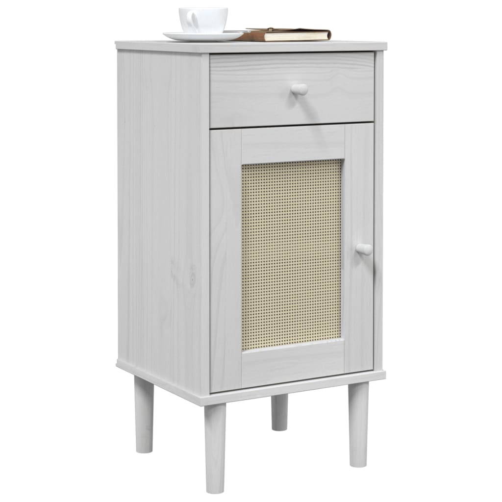 vidaXL Bedside Cabinet Furniture for Bedroom SENJA Rattan Look Solid Wood Pine-25