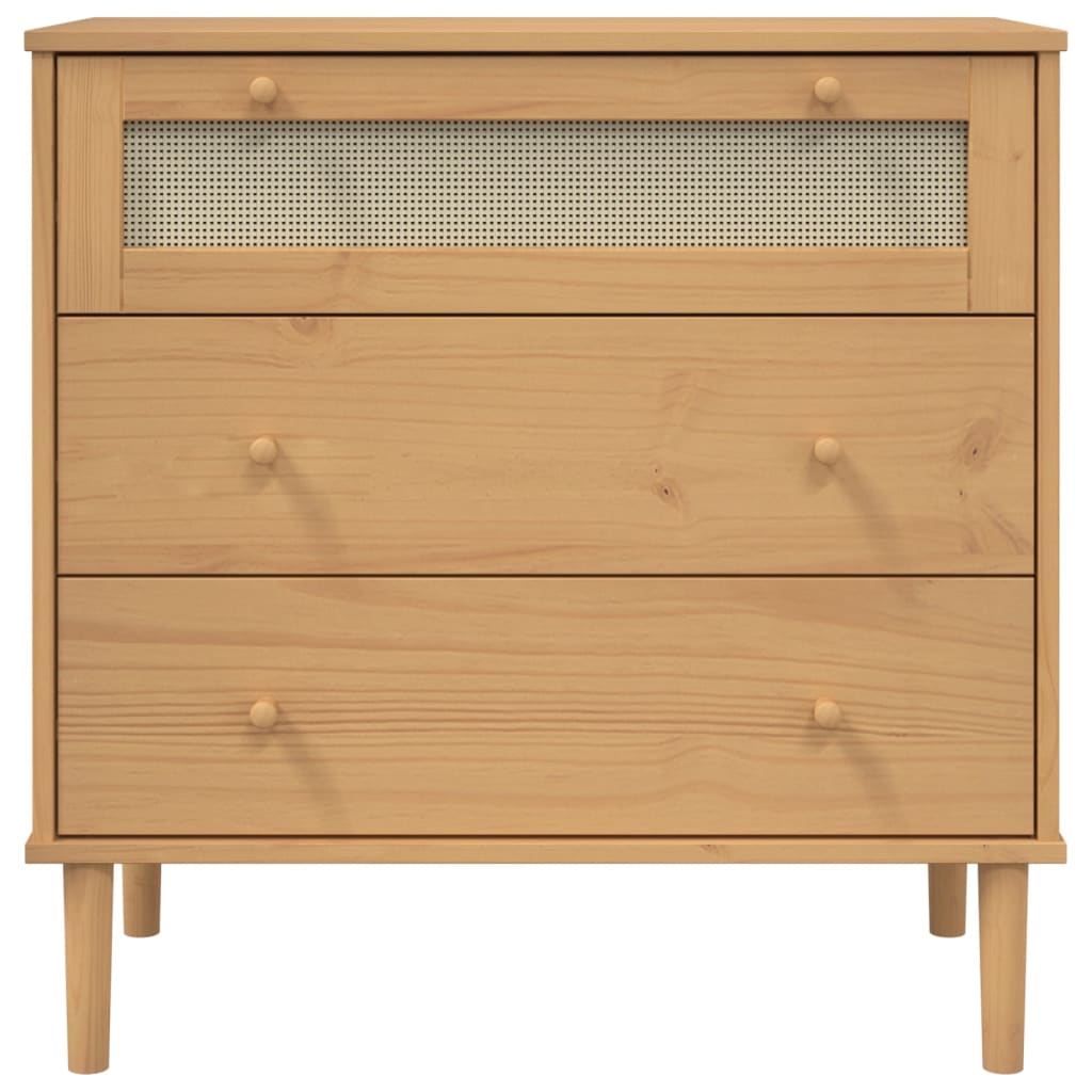 vidaXL Drawer Cabinet Storage File Sideboard SENJA Rattan Look Solid Wood Pin-10