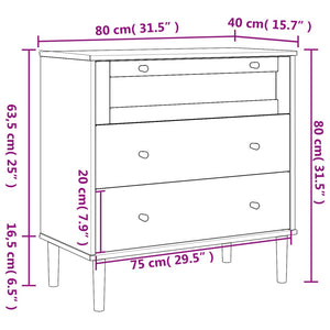 vidaXL Drawer Cabinet Storage File Sideboard SENJA Rattan Look Solid Wood Pin-15