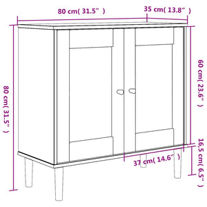 vidaXL Sideboard Buffet Storage Cabinet SENJA Rattan Look Solid Wood Pine-19