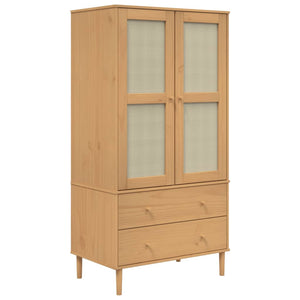 vidaXL Wardrobe Storage Cabinet Cupboard SENJA Rattan Look Solid Wood Pine-27