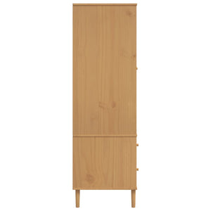 vidaXL Wardrobe Storage Cabinet Cupboard SENJA Rattan Look Solid Wood Pine-17