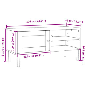 vidaXL TV Stand Entertainment Center Console SENJA Rattan Look Solid Wood Pine-18