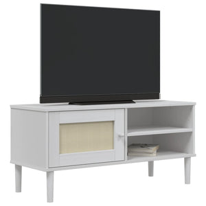 vidaXL TV Stand Entertainment Center Console SENJA Rattan Look Solid Wood Pine-25