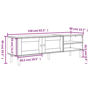 vidaXL TV Stand Entertainment Center Console SENJA Rattan Look Solid Wood Pine-2