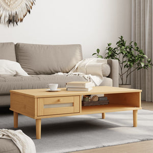 vidaXL Coffee Table Accent Storage Side Table SENJA Rattan Look Solid Wood-25