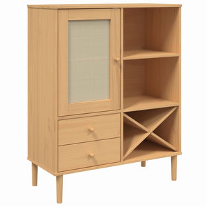 vidaXL Highboard Tall Storage Side Cabinet SENJA Rattan Look Solid Wood Pine-24