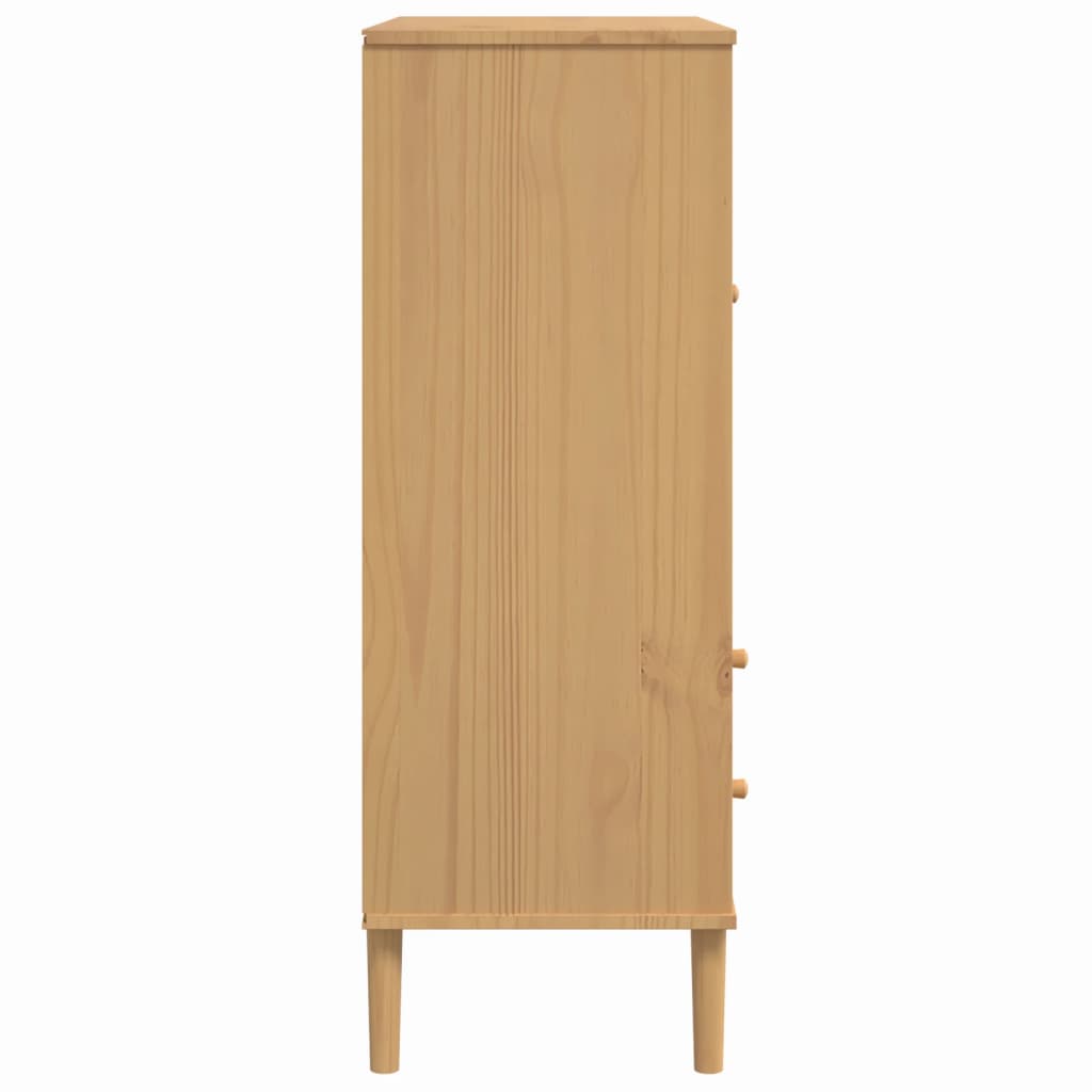 vidaXL Highboard Tall Storage Side Cabinet SENJA Rattan Look Solid Wood Pine-13