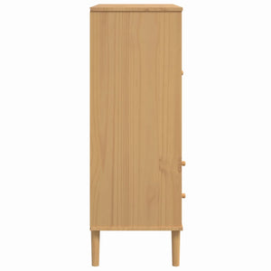 vidaXL Highboard Tall Storage Side Cabinet SENJA Rattan Look Solid Wood Pine-13