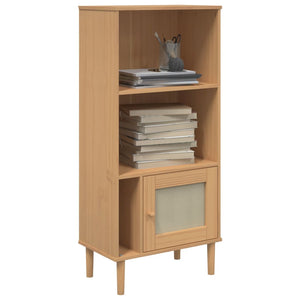 vidaXL Bookcase Bookshelf Storage Cabinet SENJA Rattan Look Solid Wood Pine-3