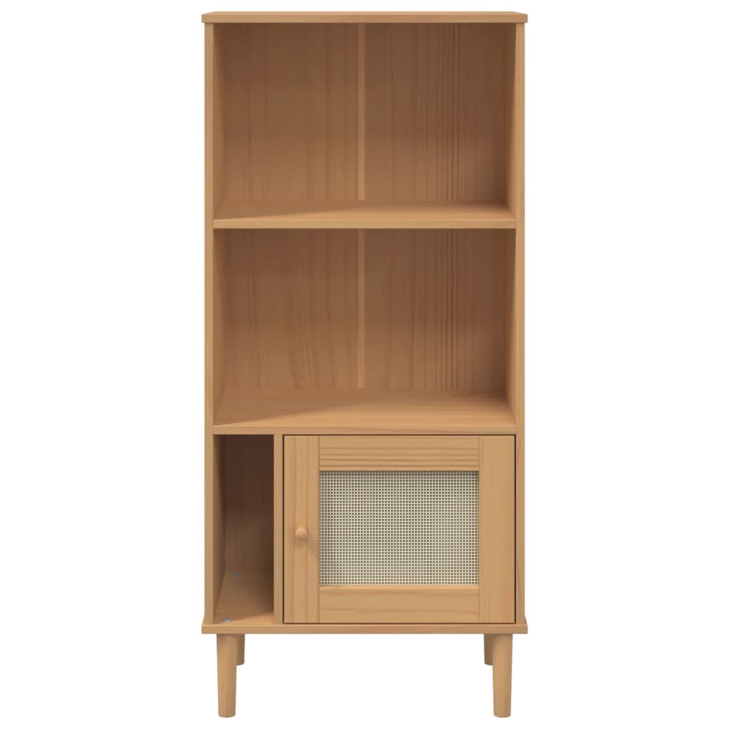 vidaXL Bookcase Bookshelf Storage Cabinet SENJA Rattan Look Solid Wood Pine-9