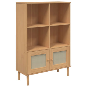 vidaXL Bookcase Bookshelf Storage Cabinet SENJA Rattan Look Solid Wood Pine-25