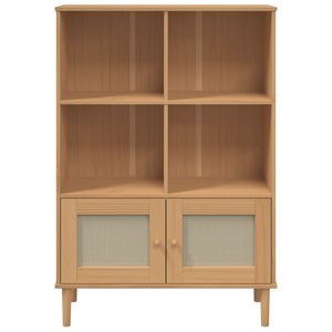 vidaXL Bookcase Bookshelf Storage Cabinet SENJA Rattan Look Solid Wood Pine-9