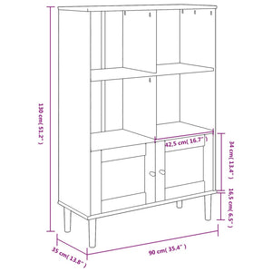 vidaXL Bookcase Bookshelf Storage Cabinet SENJA Rattan Look Solid Wood Pine-0