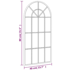 vidaXL Wall Mirror Black 11.8"x23.6" Arch Iron-19