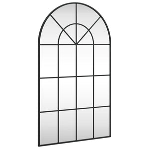 vidaXL Wall Mirror Black 11.8"x23.6" Arch Iron-15