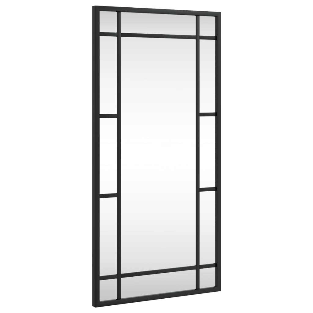 vidaXL Mirror Decorative Wall Mounted Make up Mirror Black Rectangle Iron-4