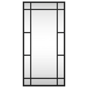 vidaXL Mirror Decorative Wall Mounted Make up Mirror Black Rectangle Iron-22